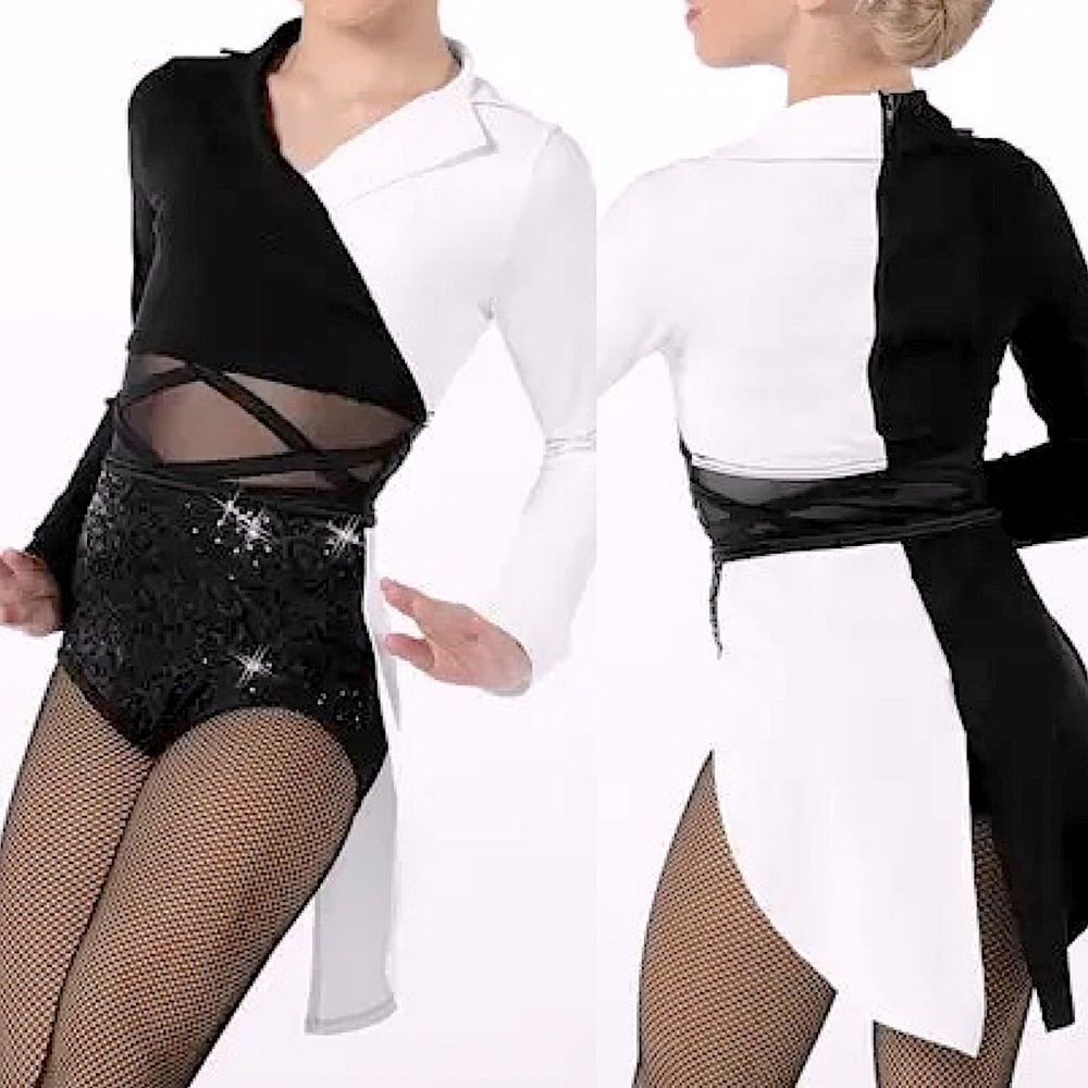 Weissman dance costume white black ring master tux Ring-A-Ding-Ding 14573 SA